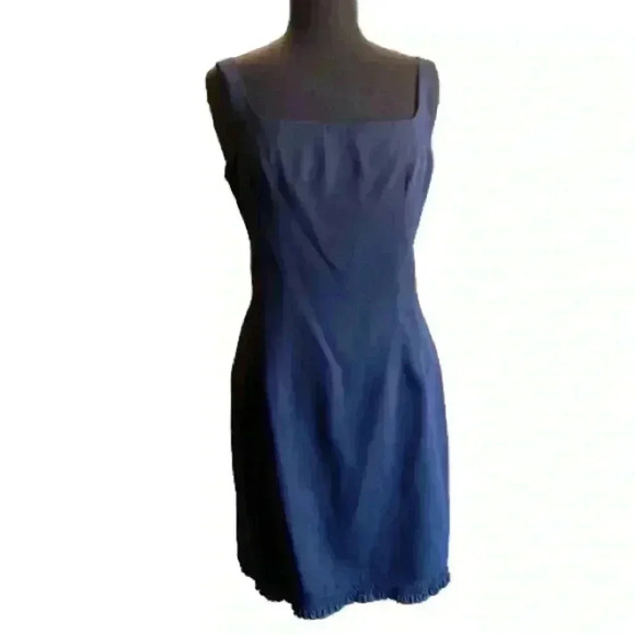 NANETTE LEPORE $229 Solid‎ Navy Silk Lined Dress Size 10 - Picture 1 of 7